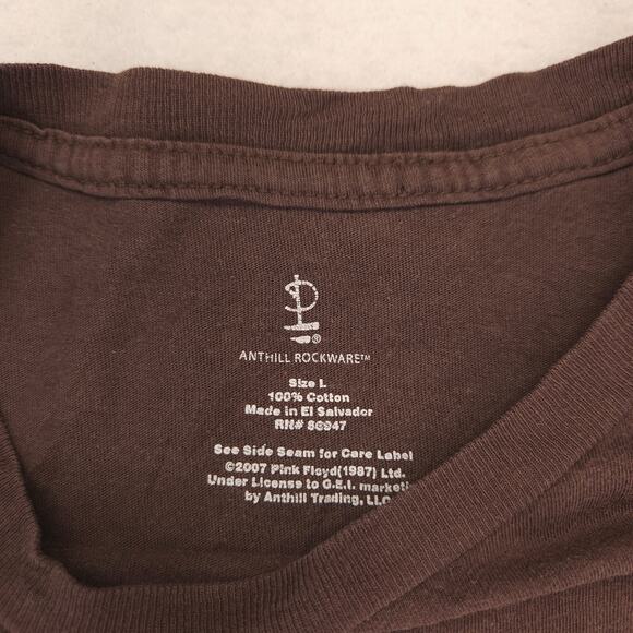 Pink Floyd The Dark Side of the Moon Band Graphic Shirt Adult Mens Size L Brown - Picture 3 of 9